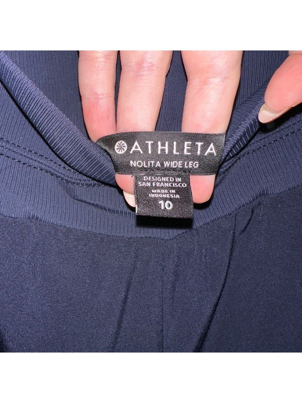 Athleta Navy Wide Leg Pants Women's - Picture 3 of 5